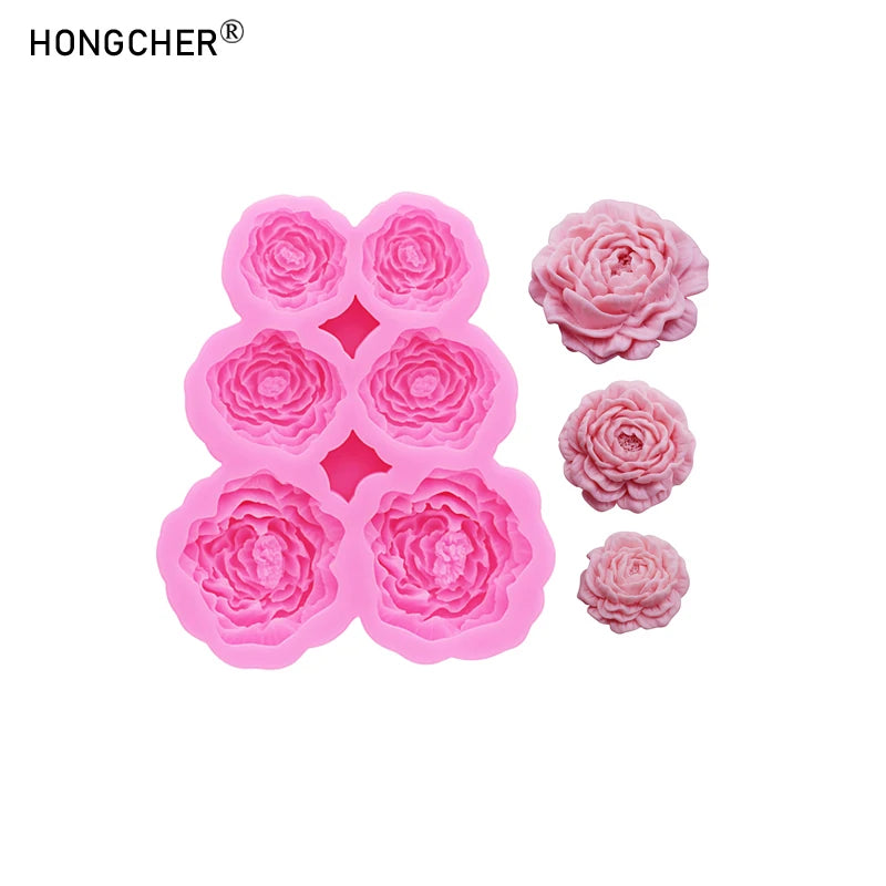 Peony and Rose Silicone Molds Ideal for phone case decoration, resin jewelry, DIY handmade chocolate, fondant cakes, and baking