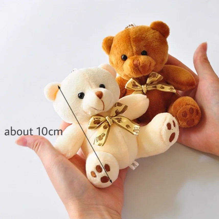 10cm Candy Bear Little Teddy Plush Toy Cute Cartoon Stuffed Soft Animal Pendant Doll Children's Decorative Birthday Gifts