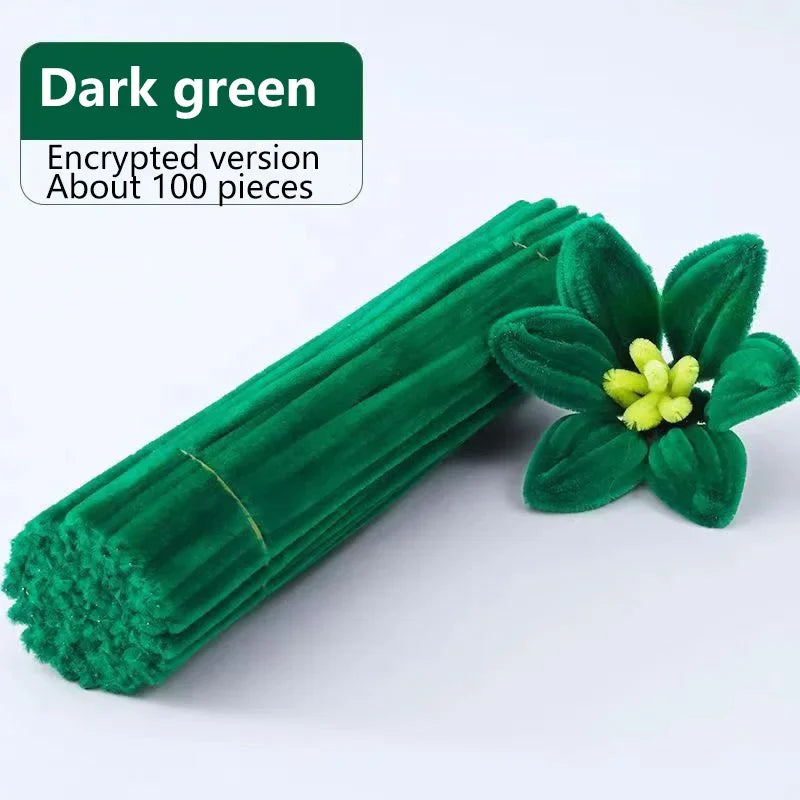 100pcs Chenille Stems Toys DIY Strips Twist Bar Anvil Wire Craft Pipe Creative Hobby Children Plush Stick Chenille Sticks