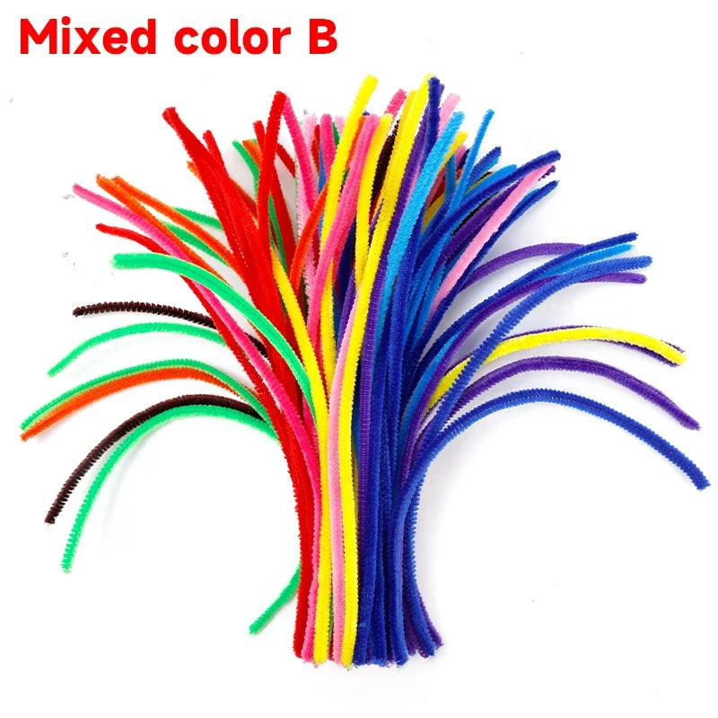 Colorful Chenille Stems Pipe Cleaners Plush Tinsel Stem Wired Sticks Twist Stick Hair Strip DIY Craft Educational Toys Wholesale