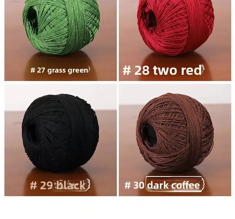 6-Strand Cotton Linen Lace Yarn Handmade Crochet Thread Medium Fine Hooking DIY Material Kit Children's Sweater Crochet Needl...