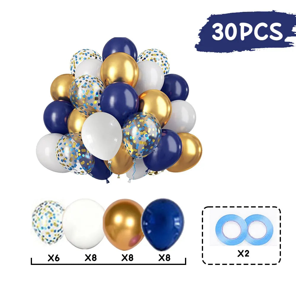 30PCS Birthday Latex Balloon Set for Graduation Birthday Wedding Party Arch wreath Baby Shower Child's Day Decoration Supplies