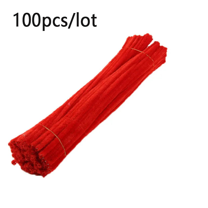 100pcs Colorful Chenille Stems Stick Toys DIY Strips for Simulation Flowers Christmas Tree Handmade Kids Educational Toys DIY