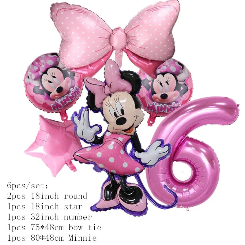 Minnie Mouse Balloons Birthday Party Decoration Girls Disposable Minnie Mouse  Balloo Baby Shower Party Gift