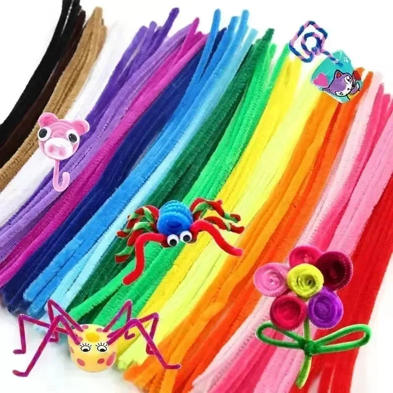 Chenille Wire Pipe Cleaners Creative Wires Cleaners Colorful Stems DIY Plush Stem Wired Twist Stick Hair Strip Kid Handmade