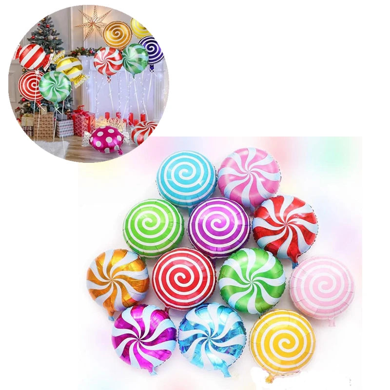 Sweet Candy Balloons Round Lollipop Balloon Children Birthday Party Decorations kids Baby Shower Wedding Supplies