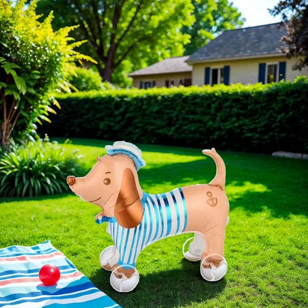 Cartoon Standing Animal Ballons with Wheels Kids Toys Outdoor Yard Walking Balloons Birthday Party Baby Shower Decor Photo Props