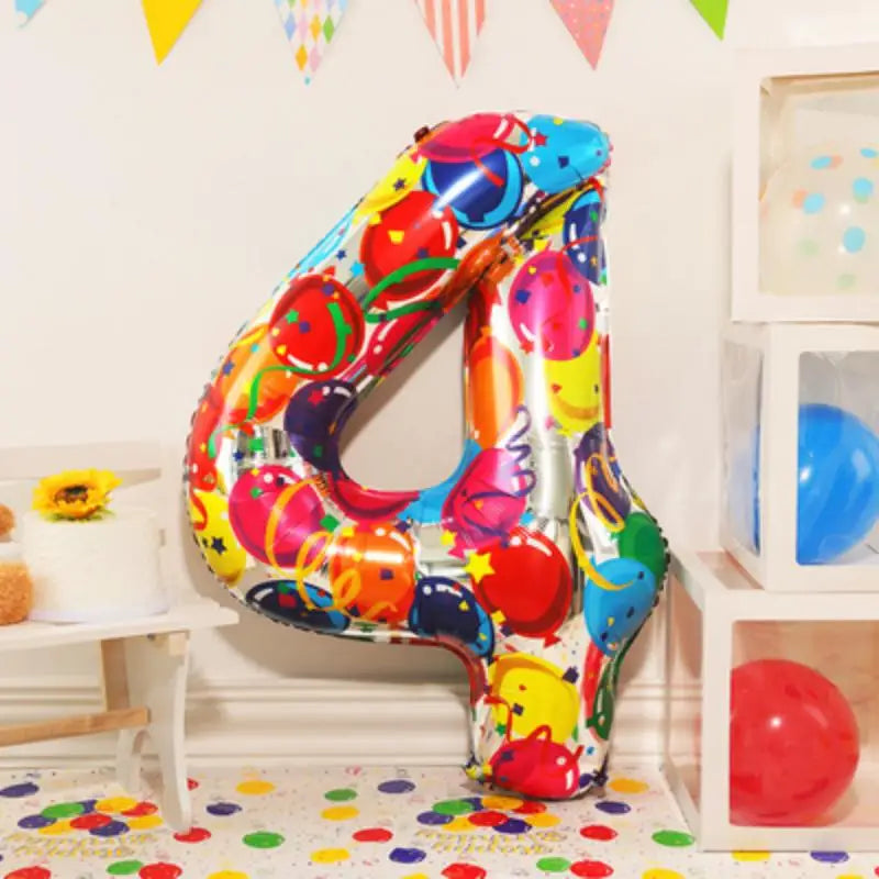 Large Colored Digital Aluminum Balloons for Children and Adults Birthday Party Decoration Baby Girl and Boy Photography Tool 40”