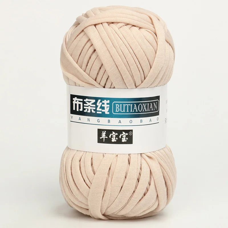 100g T Shirt Knitting Yarn For Crochet Bag Hat Slippers Coaster Blanket Thread Soft Polyester Woven Yarn Thick Soft Cloth Yarn