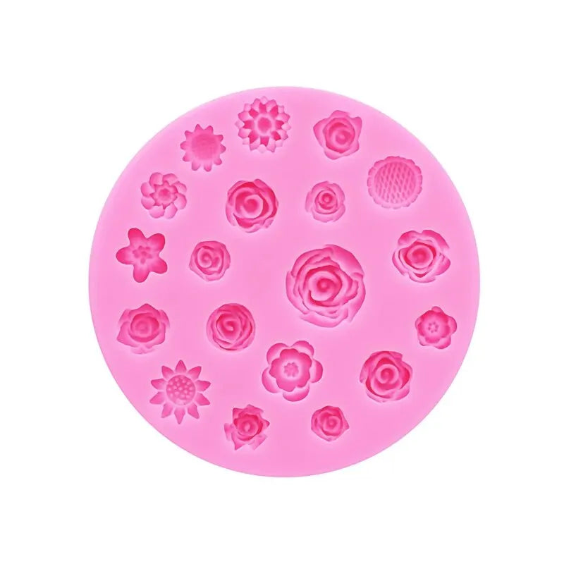 Flowers Silicone Mold Flower Resin Phone Case Head Rope Hair Card Jewelry Accessories Mold Flower Chocolate Cake Silicone Mold