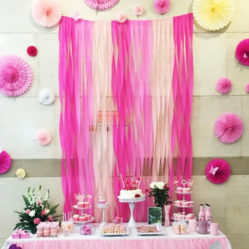 5x250cm Roll Crinkled Crepe Paper decorative Flower for easter children's day party kid child DIY handmade creative papers