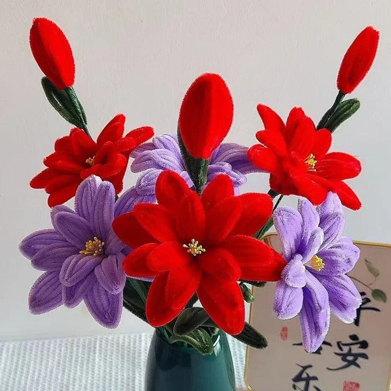 100pcs Chenille Stems Toys DIY Strips Twist Bar Anvil Wire Craft Pipe Creative Hobby Children Plush Stick Chenille Sticks