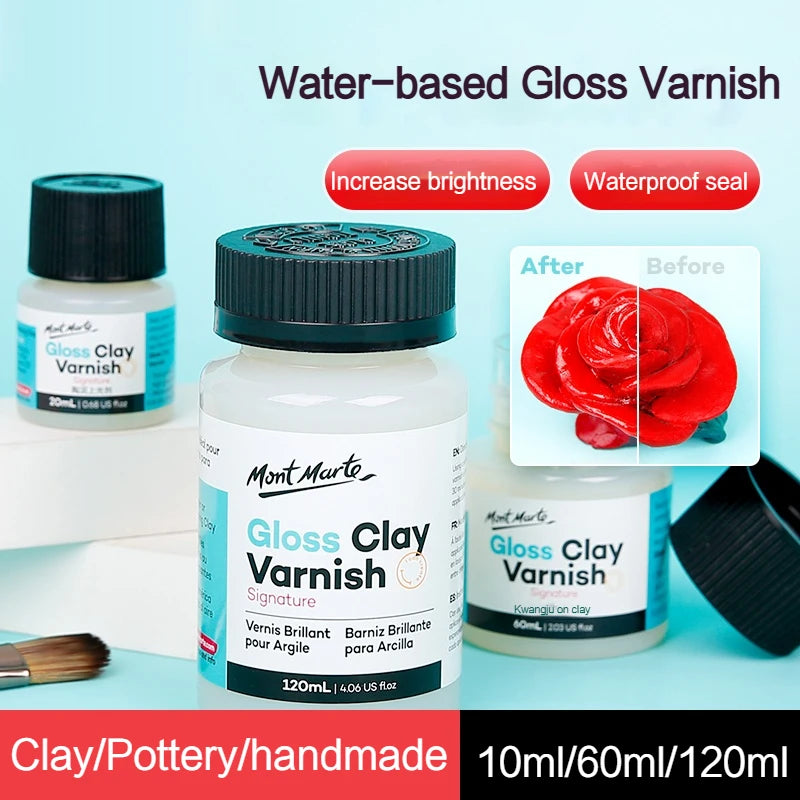 10/60/120ml Clay Varnish Waterproof Varnish Gloss Clay Air Dry for Stone Polishing Acrylic Paint Oil Handmade Diy Pottery Glossy