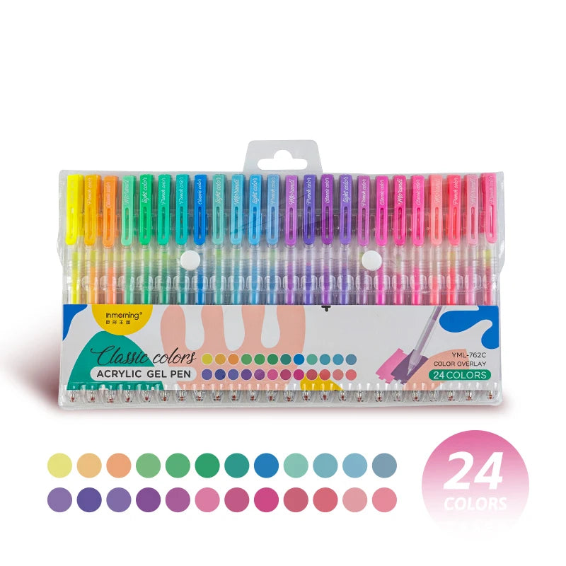 24/48-Color Acrylic Paint Pen Set, Professional All-Purpose Art Tools, Vibrant Pigment Artist Brushes, Creative Art Material Kit