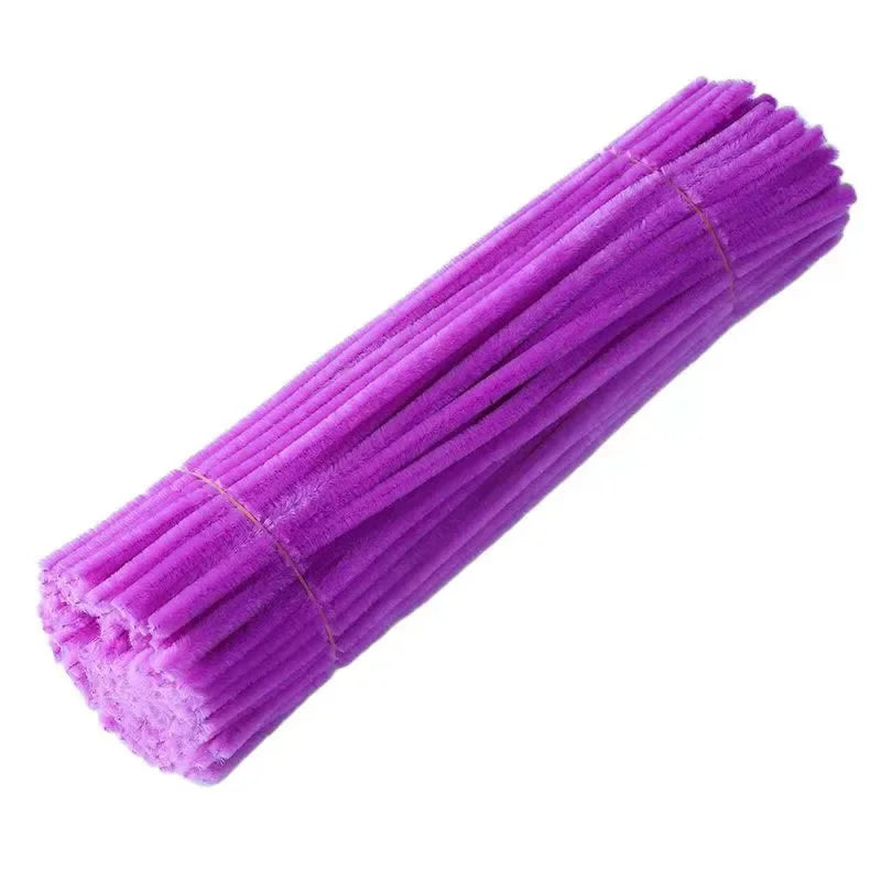 100pcs 30cm Chenille Stems Stick Cleaners Kids Educational Toys Handmade Colorful Chenille Stems Pipe for DIY Craft Supplies