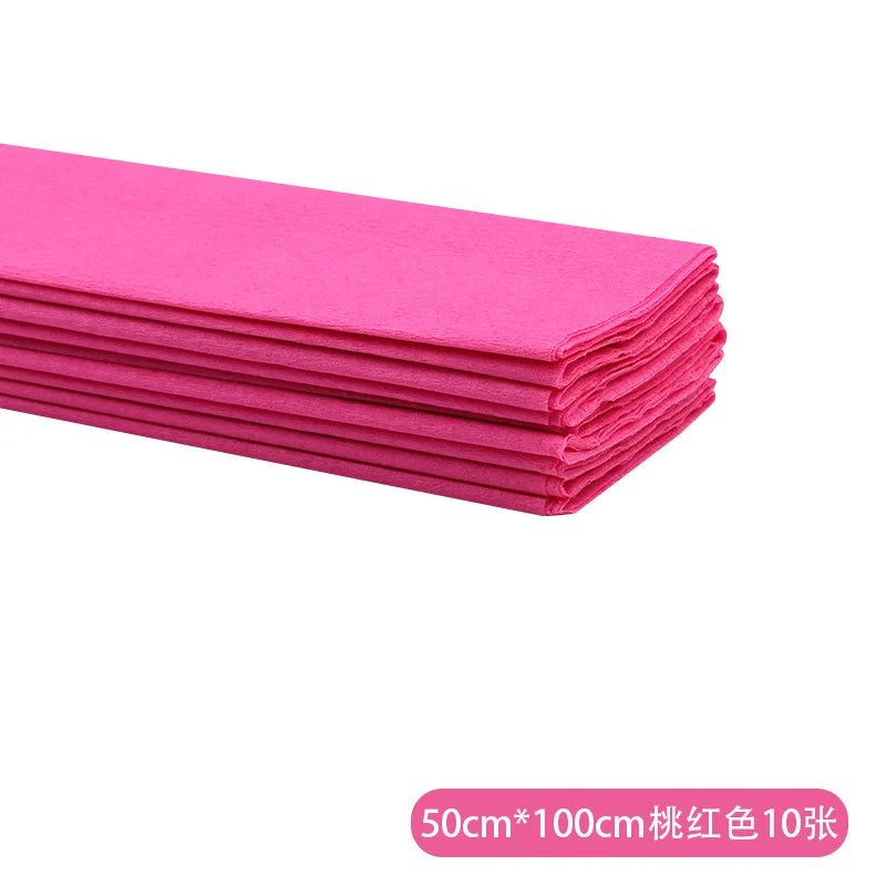 50x100cm Roll Crepe Paper Colorful Flower Wrapping Paper Handmade DIY Thin Paper Making Materials Kindergarten Decoration