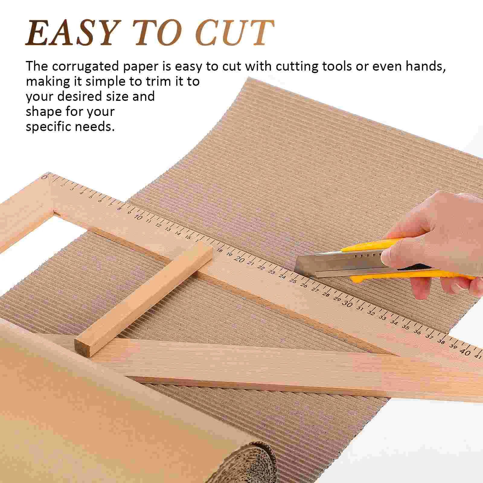 12 Single Sided Beige Kraft Paper Corrugated Cardboard Roll Wrapping Materials Gift Boxes Diy Sheets Mailing Inserts Packaging