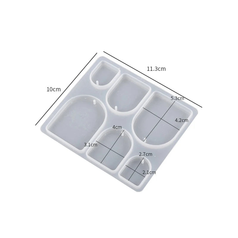 Geometric Earring Pendant Silicone Mold For Epoxy Resin DIY Earring Keychain Necklace Charms Resin Silicone Mold Jewelry Making