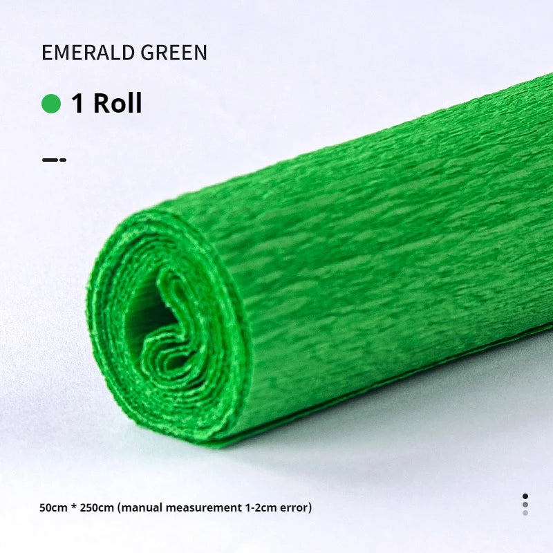 20 Colors 250x50cm Colored Crepe Paper Roll Origami Crinkled Crepe Paper Craft DIY Flowers Decoration Gift Wrapping Paper Craft