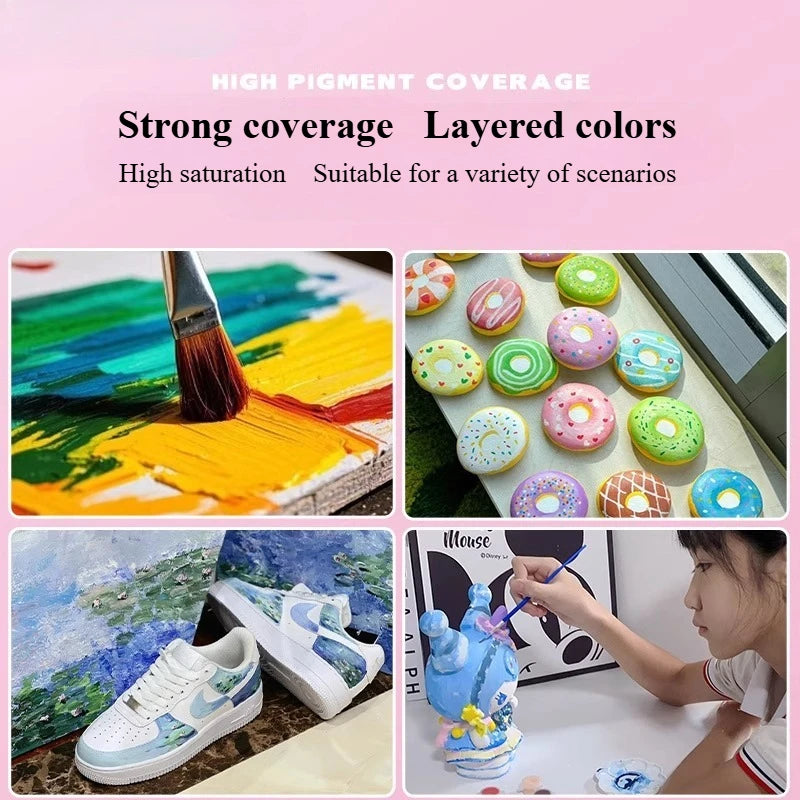 300ml/500ml Acrylic Pigment Macaron Color Long-lasting Color Not Easy To Fade for Stone Canvas Glass Wood Painting Graffiti
