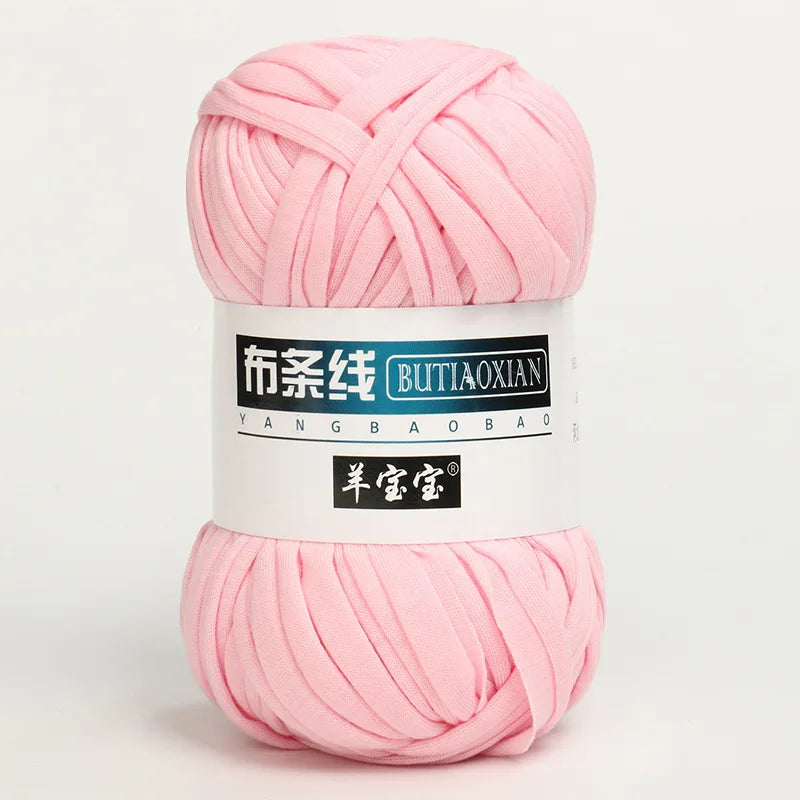 100g T Shirt Knitting Yarn For Crochet Bag Hat Slippers Coaster Blanket Thread Soft Polyester Woven Yarn Thick Soft Cloth Yarn