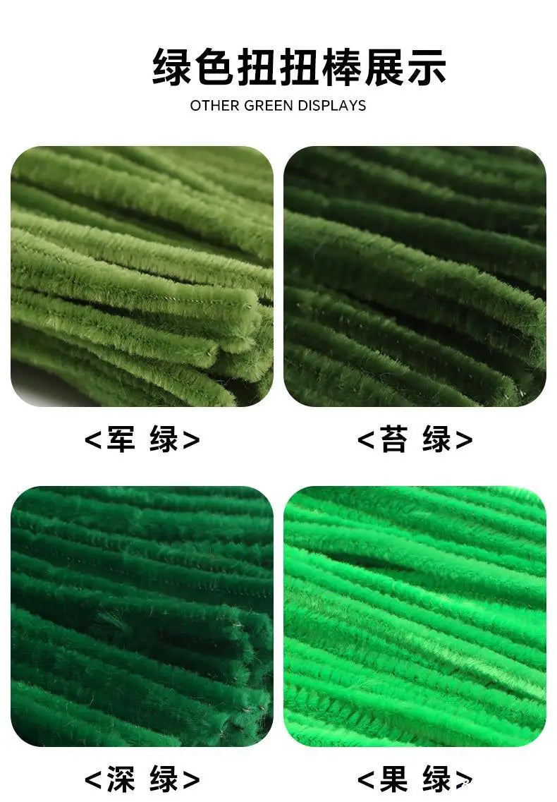 100pcs 30cm Chenille Stems Stick Cleaners Kids Educational Toys Handmade Colorful Chenille Stems Pipe for DIY Craft Supplies