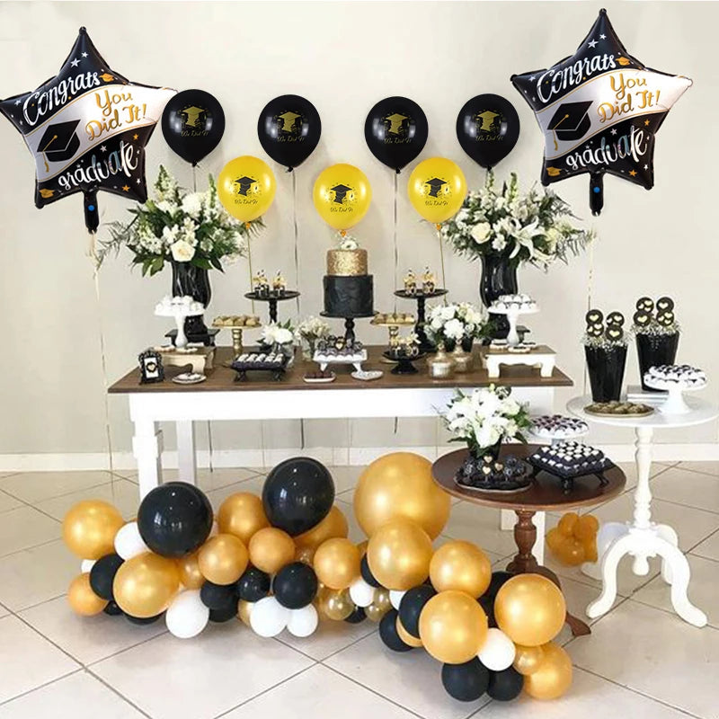 10Pcs We Did it Bachelors Cap Balloon Latex Graduation Decorations Class Of 2023 Graduation Party Congratulation Decor