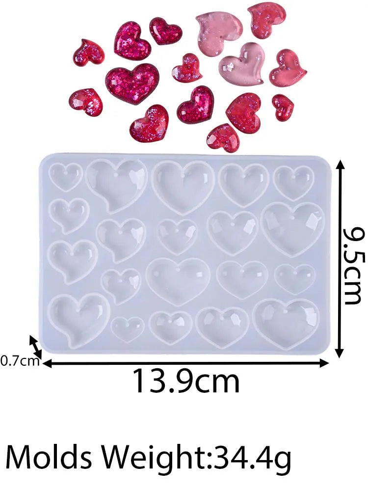 Heart Shape Earring Pendant Silicone Mold DIY Love Series Keychain Epoxy Resin Mold Valentine's Day Jewelry Making Accessories