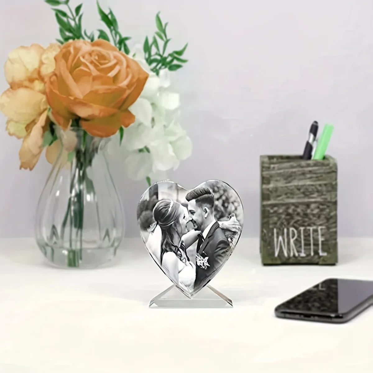 Resin Molds Heart-Shaped Photo Frame Mold, DIY Personalized Photo Silicone Tool, for Making Souvenir Handmade Crafts Home Decora