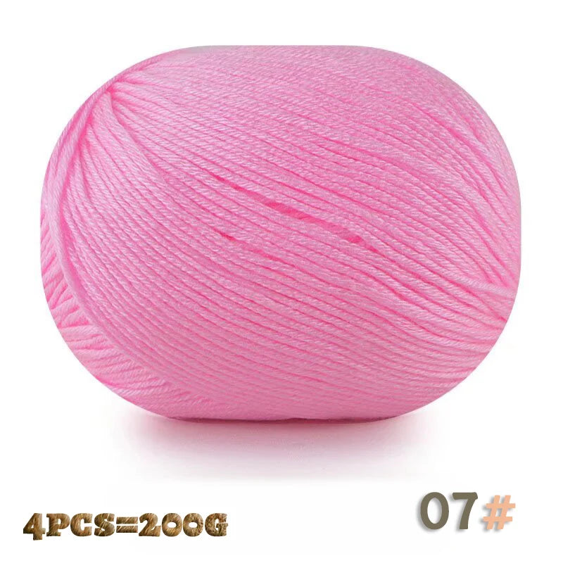 200g 6 Strands of Medium Thick Handmade DIY Knitted Soft Yarn Balls for Making Sweaters, Hats, Scarves, Gloves, Yarn Shoes, Soft Yarn Balls, 1 Piece = 4 Balls = 200 Grams