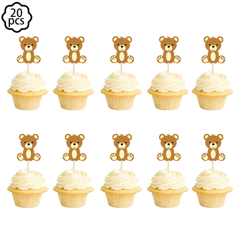 Brown Teddy Bear disposable tableware Teddy Bear party napkins plates cups kids Teddy Bear Birthday Party decoration Baby Shower