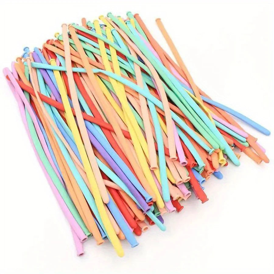 100pcs 26cm Long Stripe Balloon with Pump Birthday Party Decoration Latex balloon Creative Suitable for Birthday Wedding Party