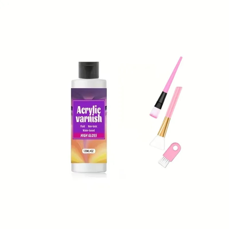 60/120/200ML Acrylic Varnish High Gloss Finish Protective for Paintings Non-Yellowing Waterproof Sealant For DIY Crafts And Art