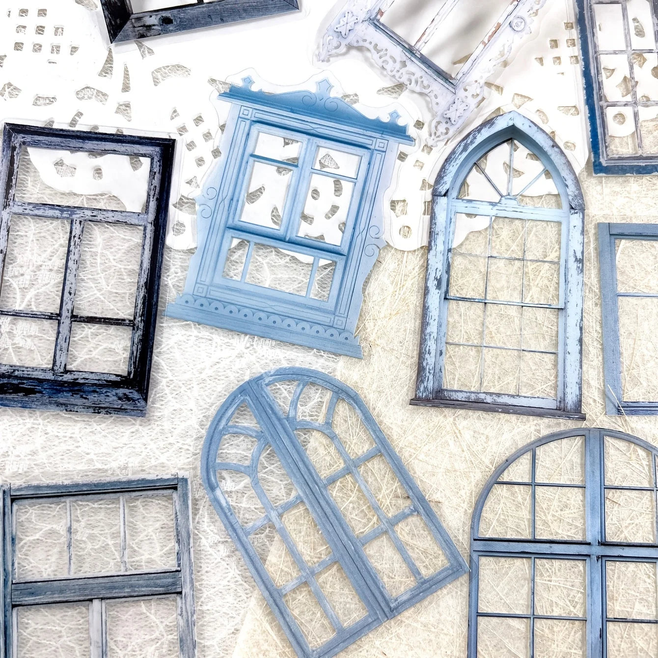 JIANQI 11 Pcs/Pack Retro Gate Stickers Decorative Scrapbooking Collage Materials Vintage Gates Decals for Journal Craft Making