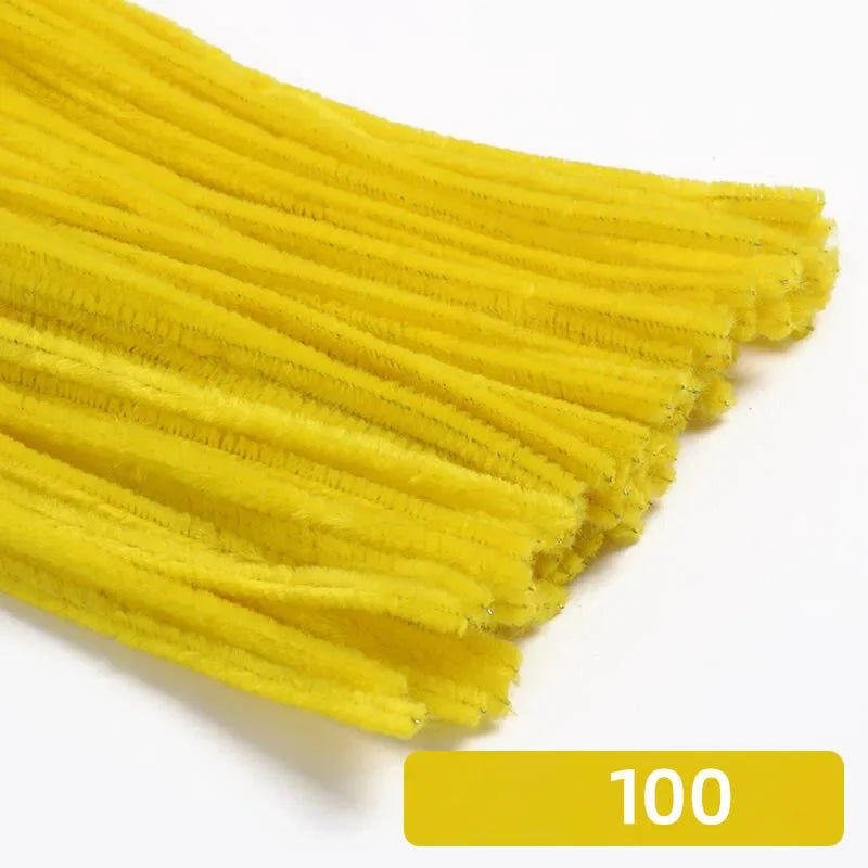 100pcs 30cm Chenille Stems Stick Cleaners Kids Educational Toys Handmade Colorful Chenille Stems Pipe for DIY Craft Supplies