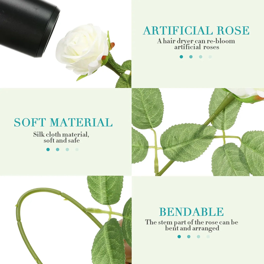 120-500PCS Artificial Rose Flower Velvet White Rose Faux Rose Stems Bulk Wedding Decorations for Party Wedding Birthday