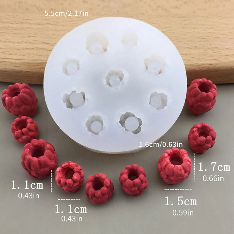 Rose Mold Wild Strawberry Simulation Fruit Silicone Mold Chocolate Baked Cake Aromatherapy Candle Mold