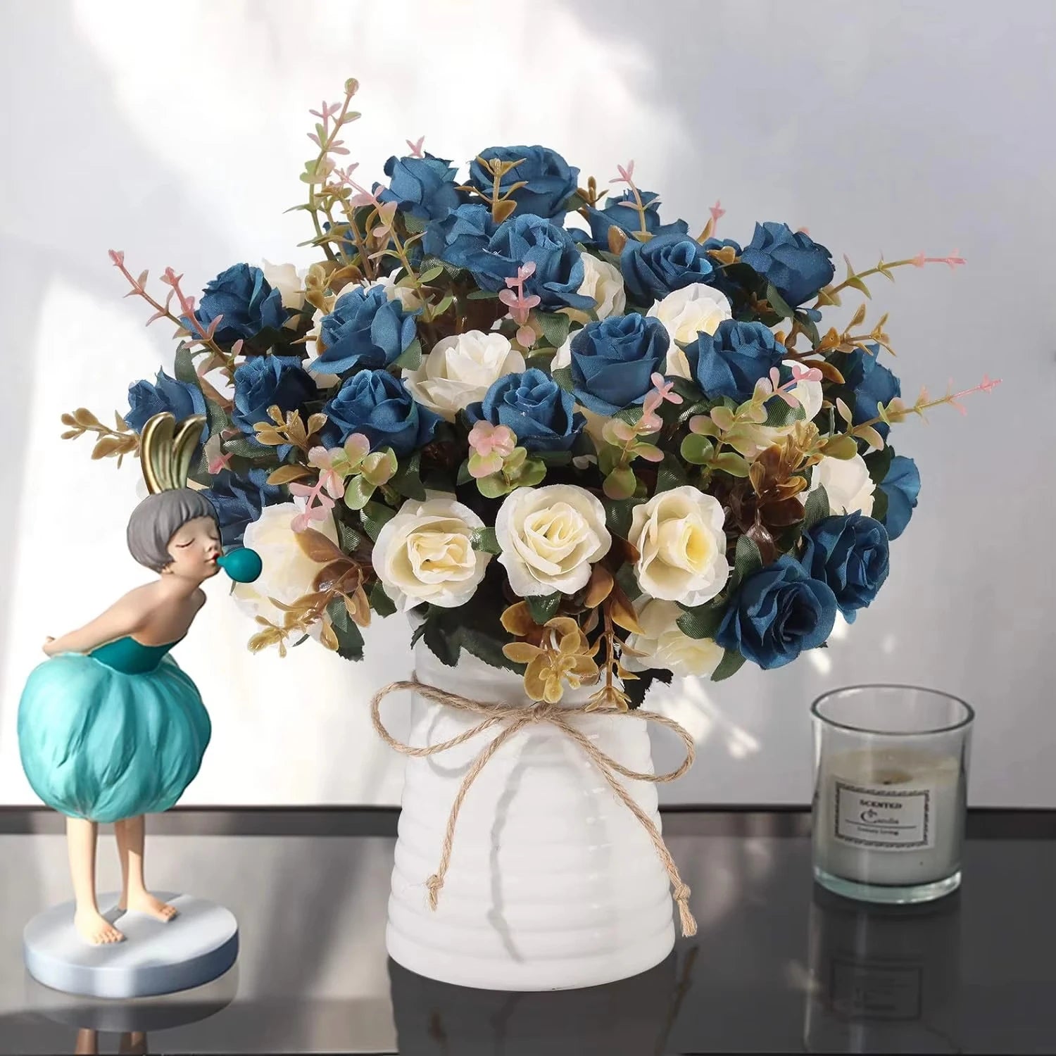 12Pcs Silk rose Artificial Flowers Wedding Home Room Table Decoration bridal Bouquet Craft Scrapbooking Wreaths Accessories Wall