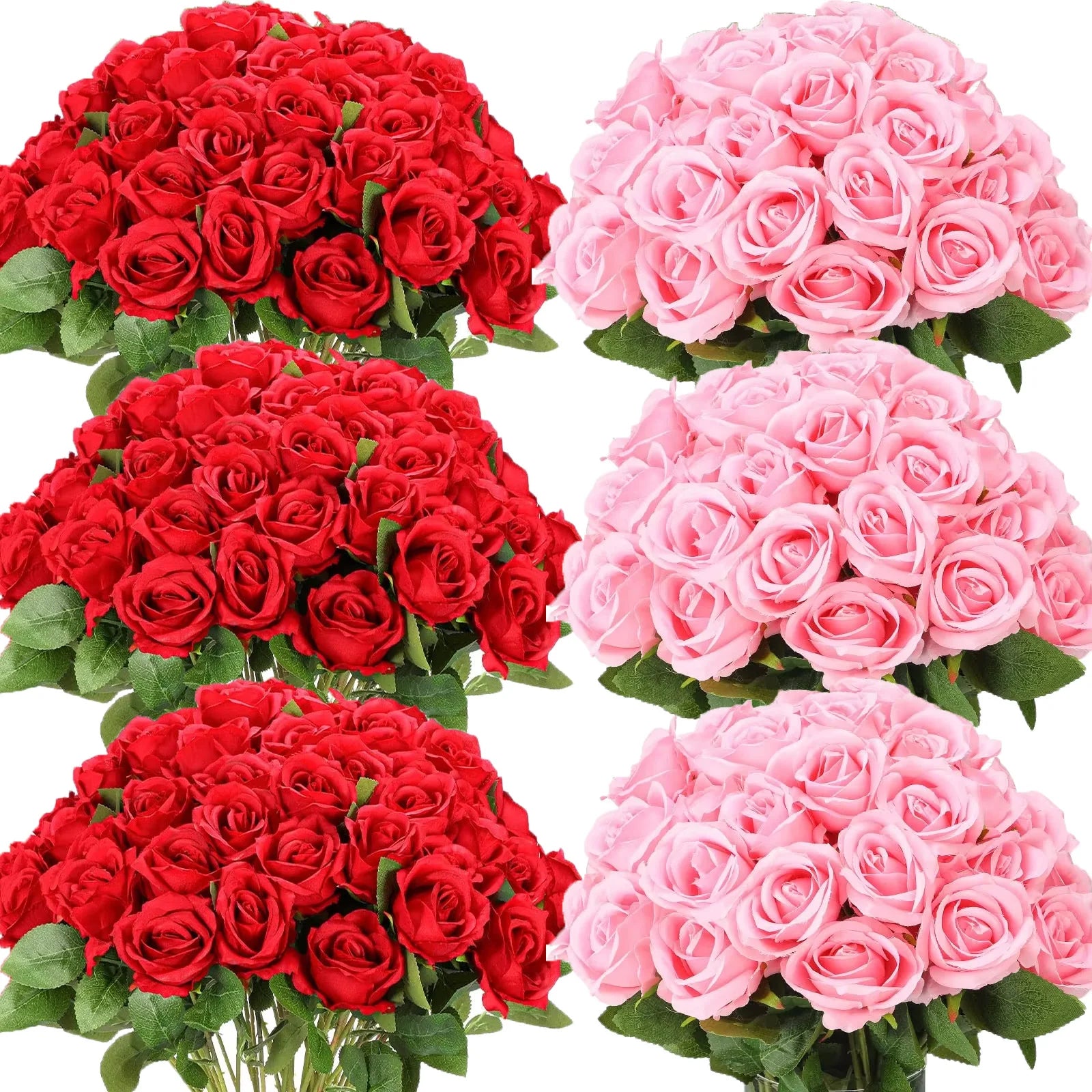 120-500PCS Artificial Rose Flower Velvet White Rose Faux Rose Stems Bulk Wedding Decorations for Party Wedding Birthday