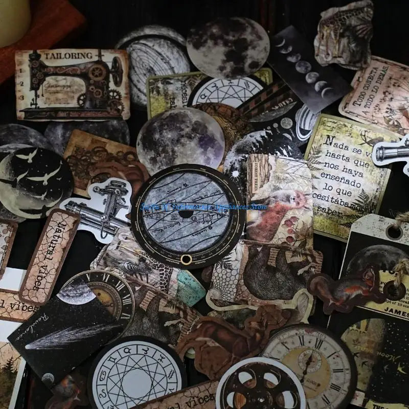 50Pcs Retro Aesthetic Sticker Scrapbooking Decoration Sticker Journaling Sticker