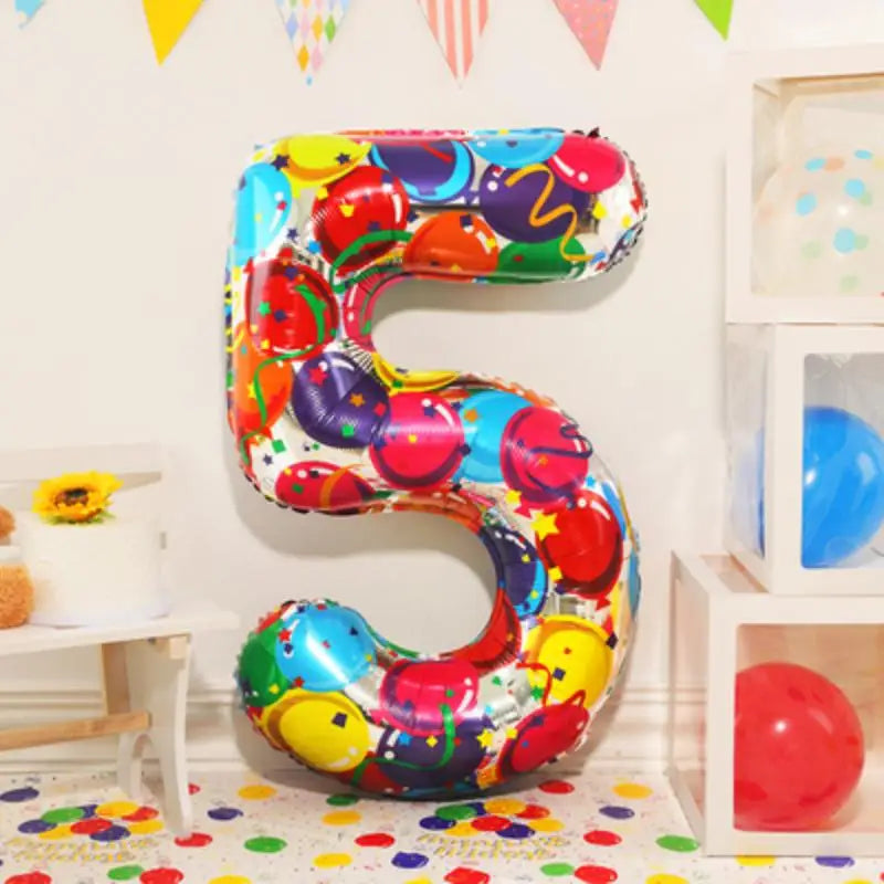 Large Colored Digital Aluminum Balloons for Children and Adults Birthday Party Decoration Baby Girl and Boy Photography Tool 40”