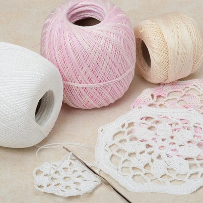 50g /roll 0.8mm Lace Thread Crochet Cotton Yarn Handmade DIY Line Fine Wool for Knitted Woven Sewing Accessories