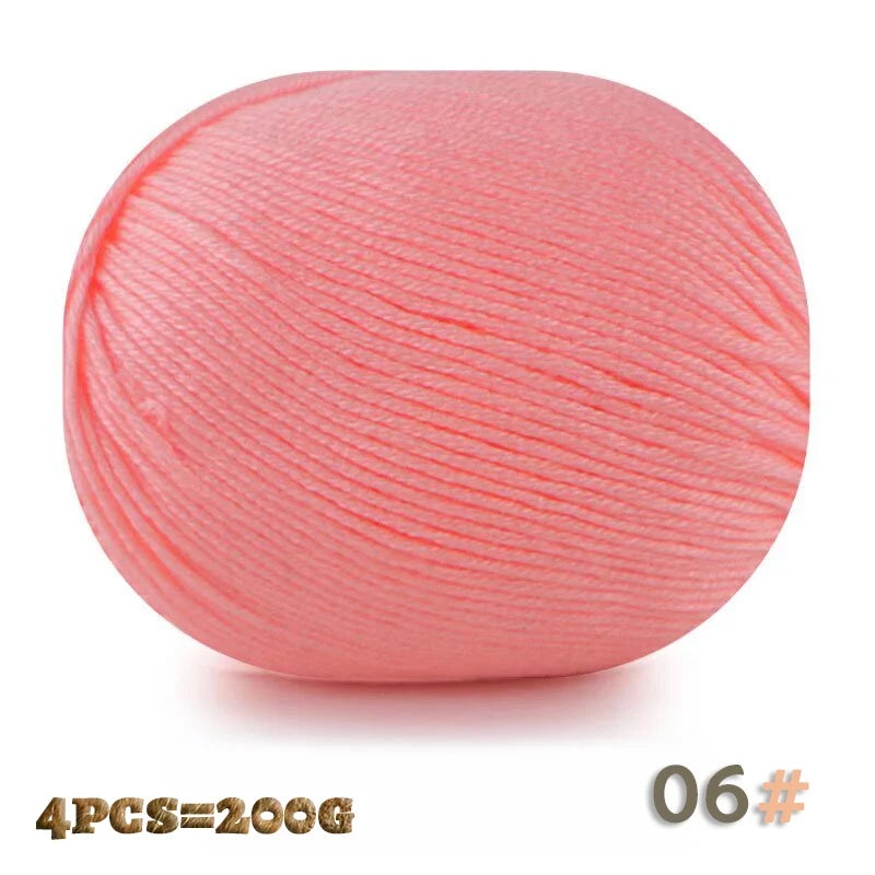 200g 6 Strands of Medium Thick Handmade DIY Knitted Soft Yarn Balls for Making Sweaters, Hats, Scarves, Gloves, Yarn Shoes, Soft Yarn Balls, 1 Piece = 4 Balls = 200 Grams