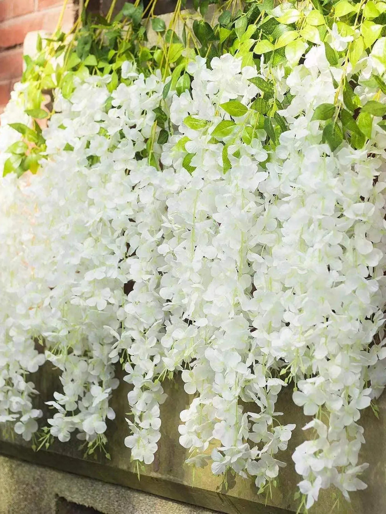 12pcs Artificial Flowers Hanging Wisteria Faux Flowers Garland Silk Vine Rattan Long String Home Outdoor Wedding Party Decor
