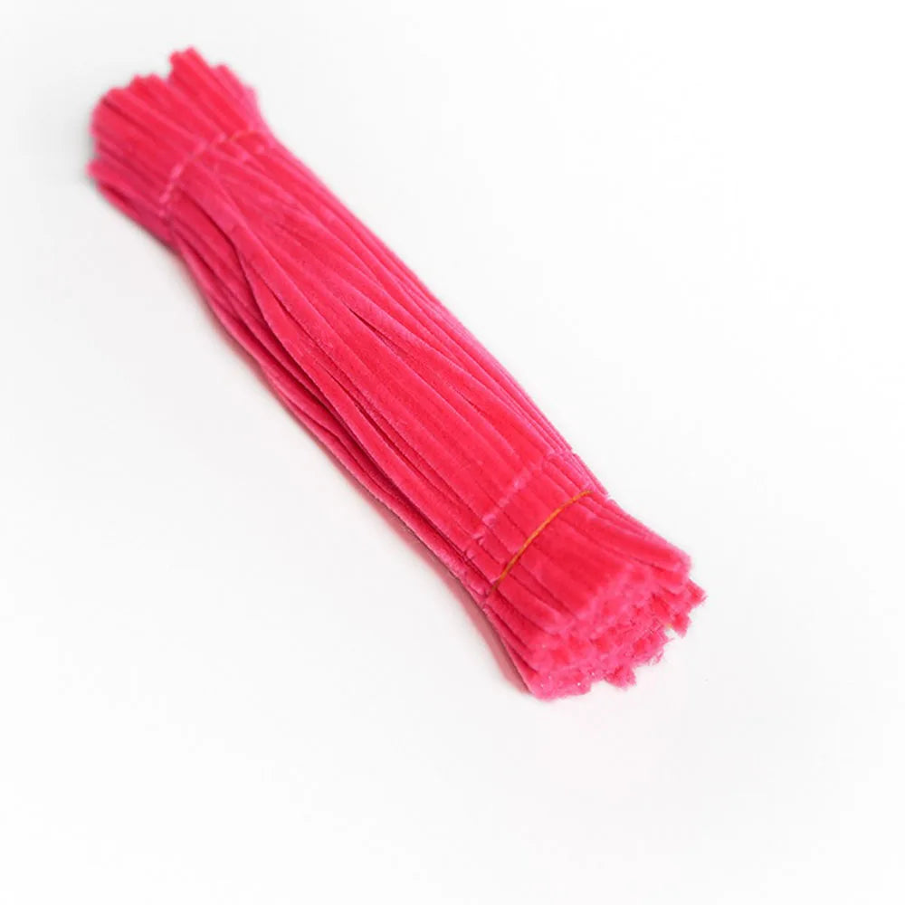 100pcs 30cm Solid Color Chenille Stems Stick Cleaners For Children Hands-on Educational Toys Adults DIY Flower Artworks Supplies