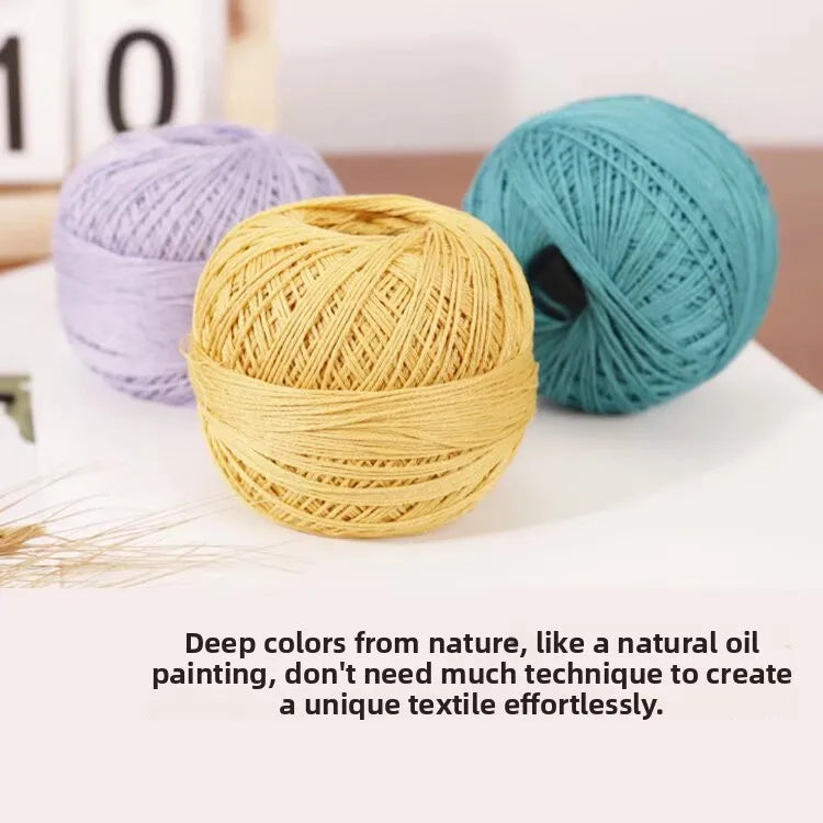 6-Strand Cotton Linen Lace Yarn Handmade Crochet Thread Medium Fine Hooking DIY Material Kit Children's Sweater Crochet Needl...