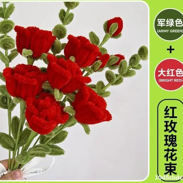 100pcs 30cm Chenille Stems Stick Cleaners Kids Educational Toys Handmade Colorful Chenille Stems Pipe for DIY Craft Supplies