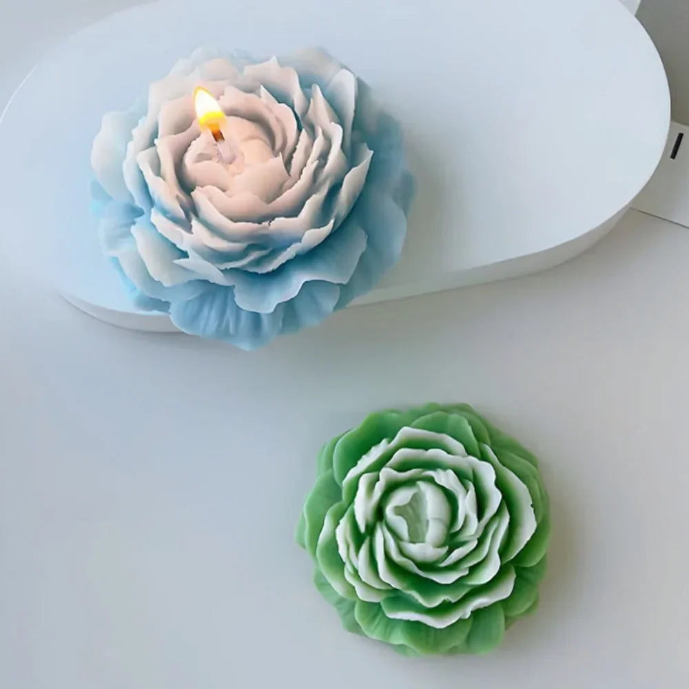 3D Peony Candle Silicone Mold DIY Relief Flower Soap Resin Plaster Mould Home Decor Chocolate Cake Ice Baking Making Tool Gifts