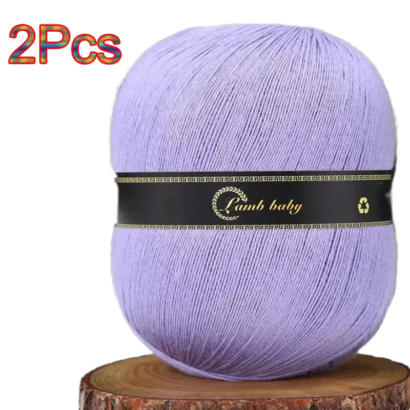 2Pcs Silk Cotton Yarn hand knitting Thin Lace yarn for Crocheting knit Sweater Shawls Scarves hat line Crochet amigurmi thread
