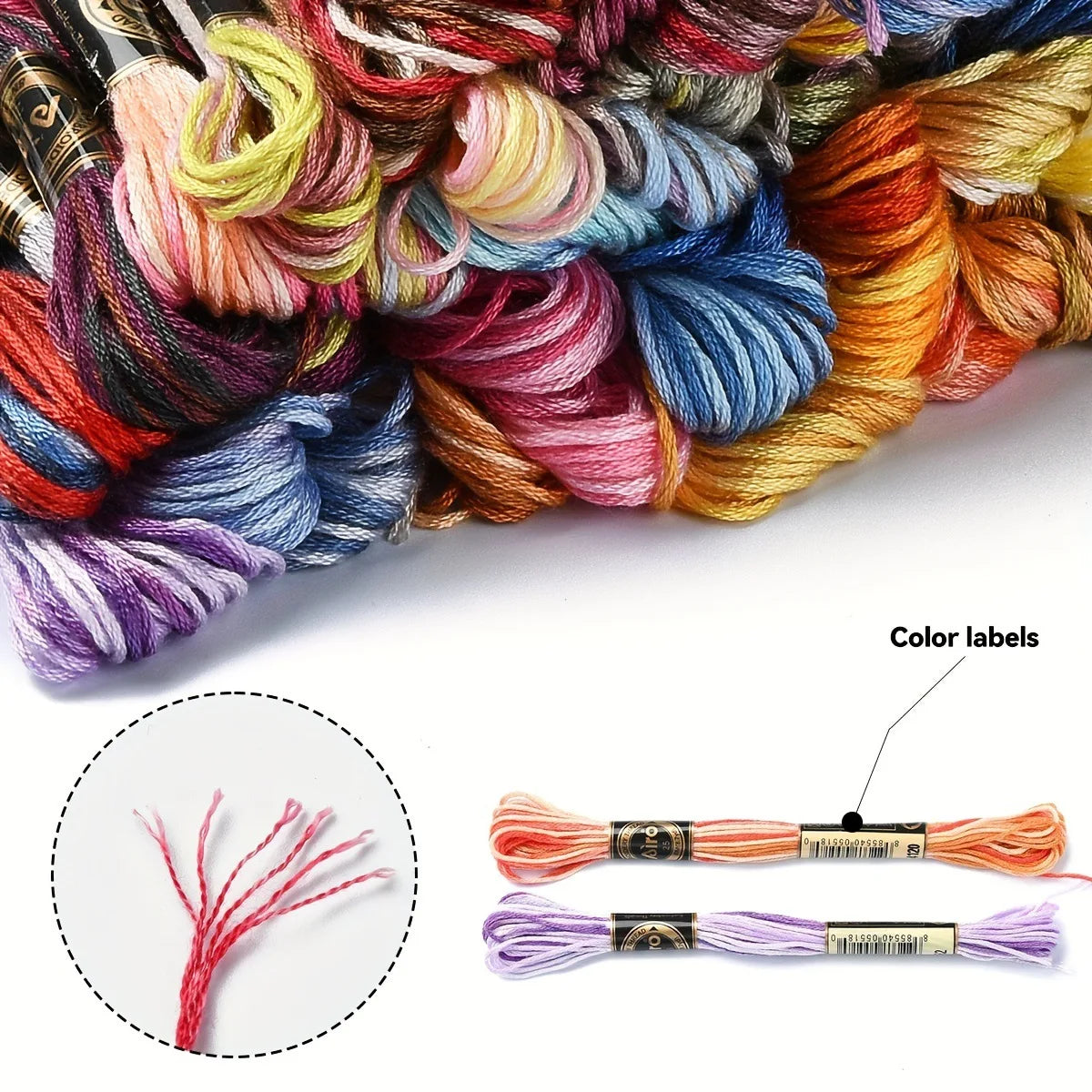 10PCS 100% Cotton High Quality Cross stitch Floss Embroidery thread Cross Stitch Embroidery Hand Knitting Sewing Weaving 8m Each